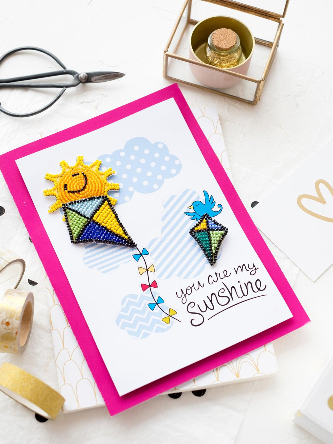 Postcard cross-stitch kit - Be pleased of your life! AOO-005