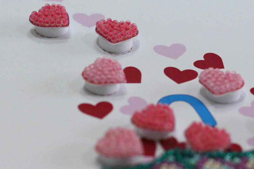 Postcard cross-stitch kit - Love rain AOO-006