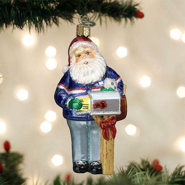 Old World Christmas Postman Santa Blown Glass Ornament