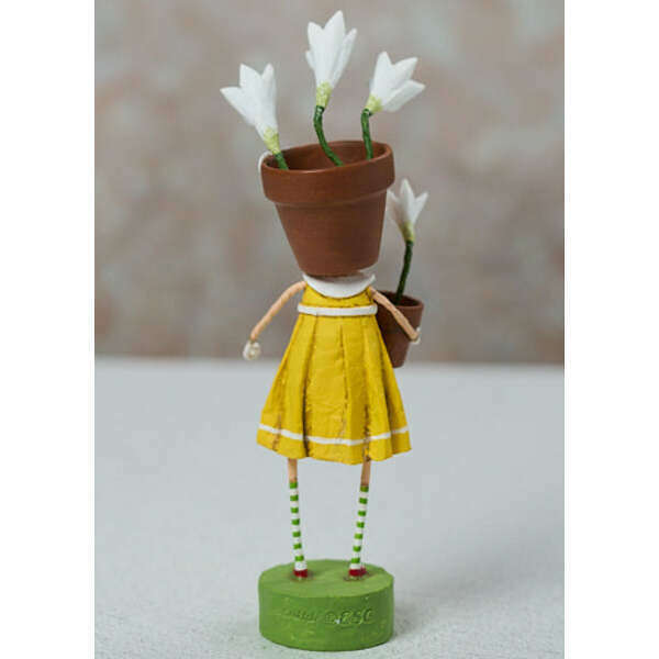 Pot Head Spring Figurine by Lori Mitchell | Folk Art Collectible
