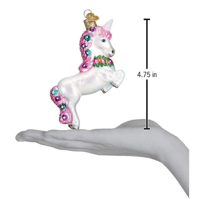 Old World Christmas Prancing Unicorn Blown Glass Ornament