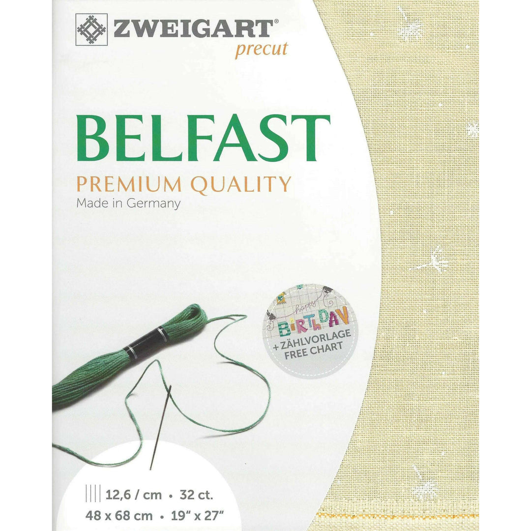 Precut Belfast Wish 32 count Beige with White pattern 3609/2409