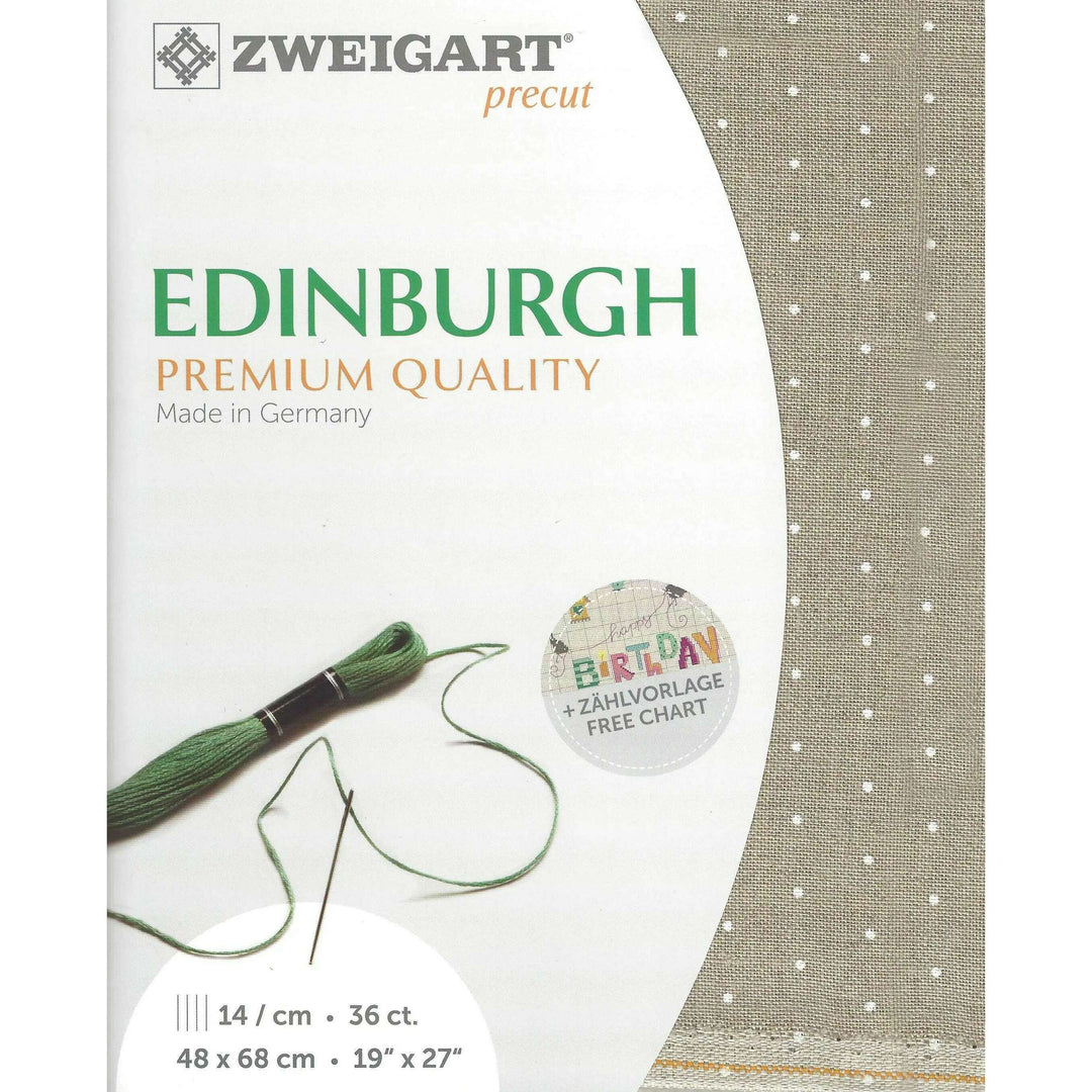 Precut Edinburgh Mini Dots 36 count Linen with White Mini Dots 3217/1399