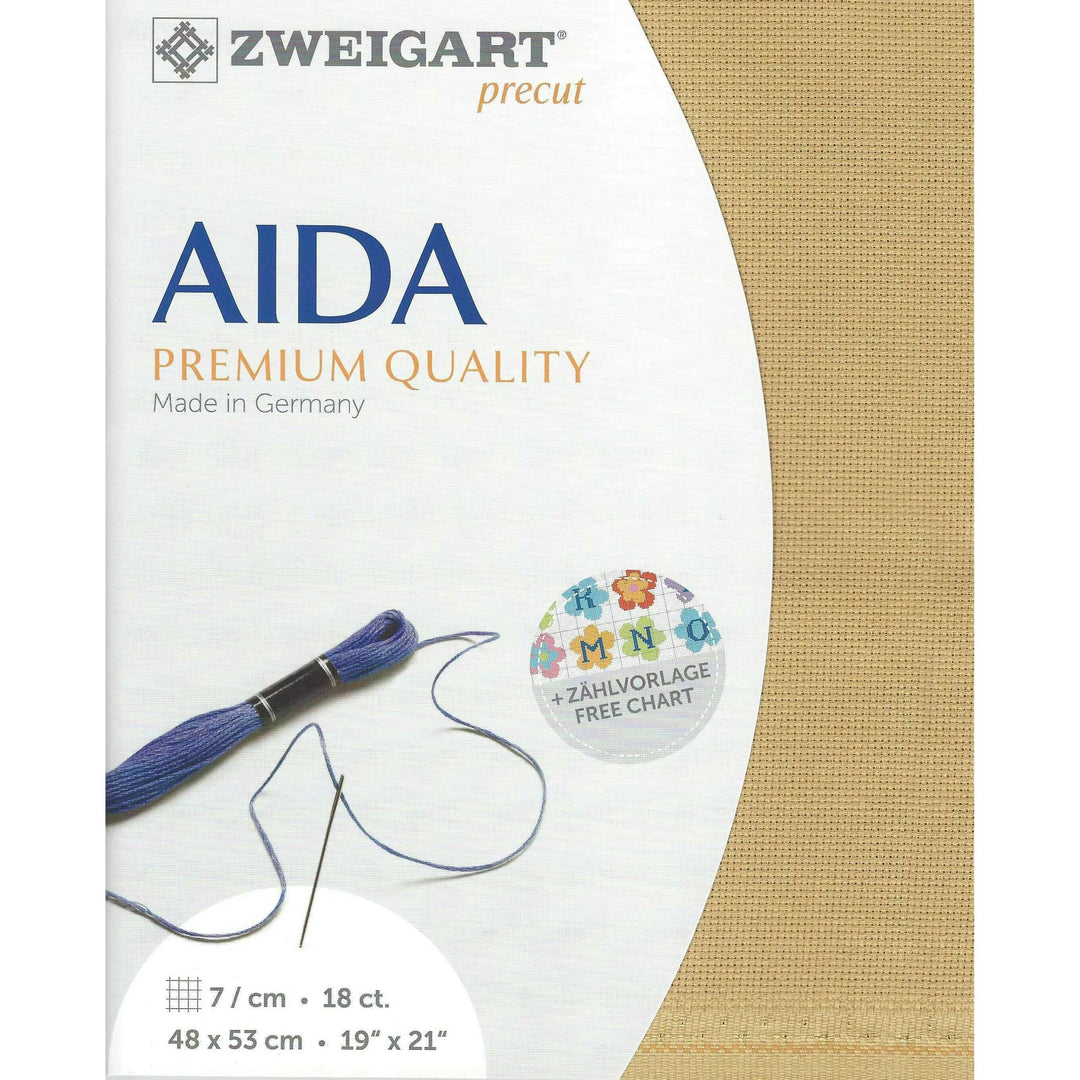 Precut Fein-Aida 18 count Olive Sand Green 3793/3040