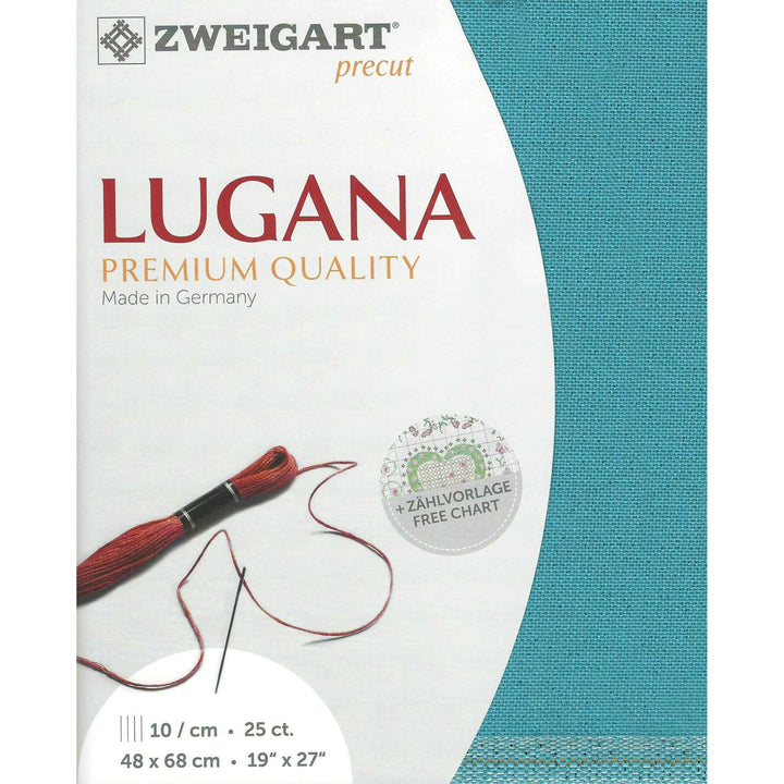 Precut Lugana 25 count Pacific Metallic Blue 3835/6136