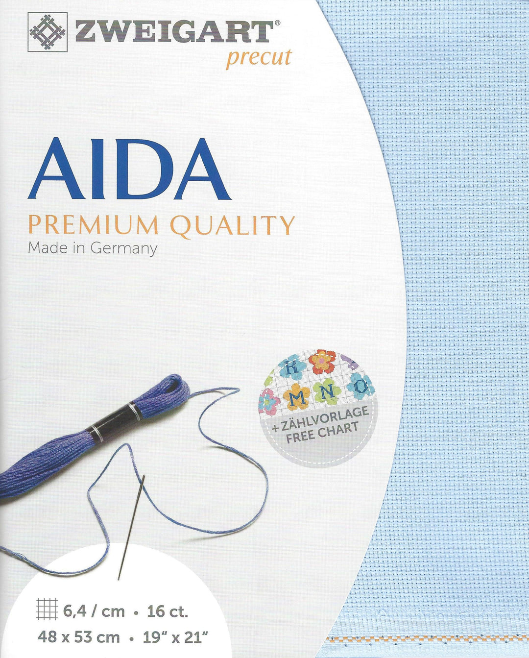 Precut Zweigart Aida 3251/503 Blue