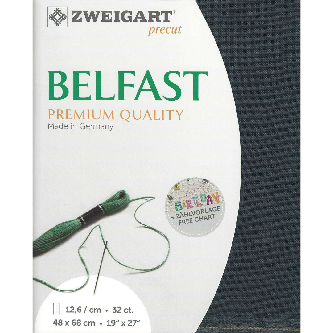 Precut  Zweigart Belfast 32 count Charcoal Gray 3609/7026