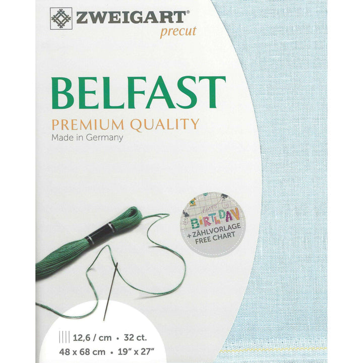 Precut  Zweigart Belfast 32 count Ice Blue 3609/562