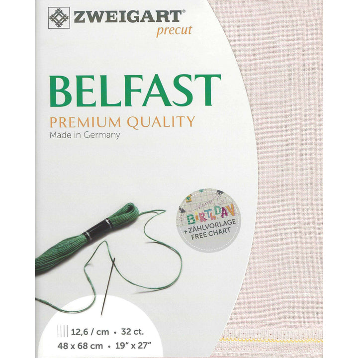 Precut Zweigart Belfast 32 count Rose Blush 3609/4115