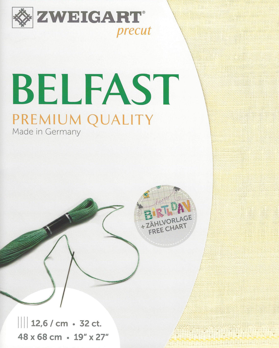 Precut Zweigart Belfast 32 count Sand Vintage 3609/2349