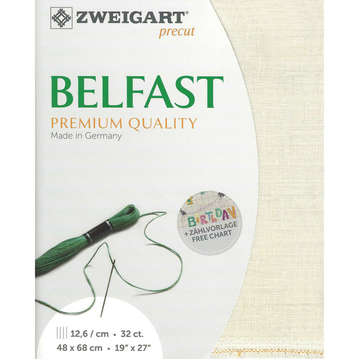 Precut Zweigart Belfast 32 count Soft Ivory 3609/99
