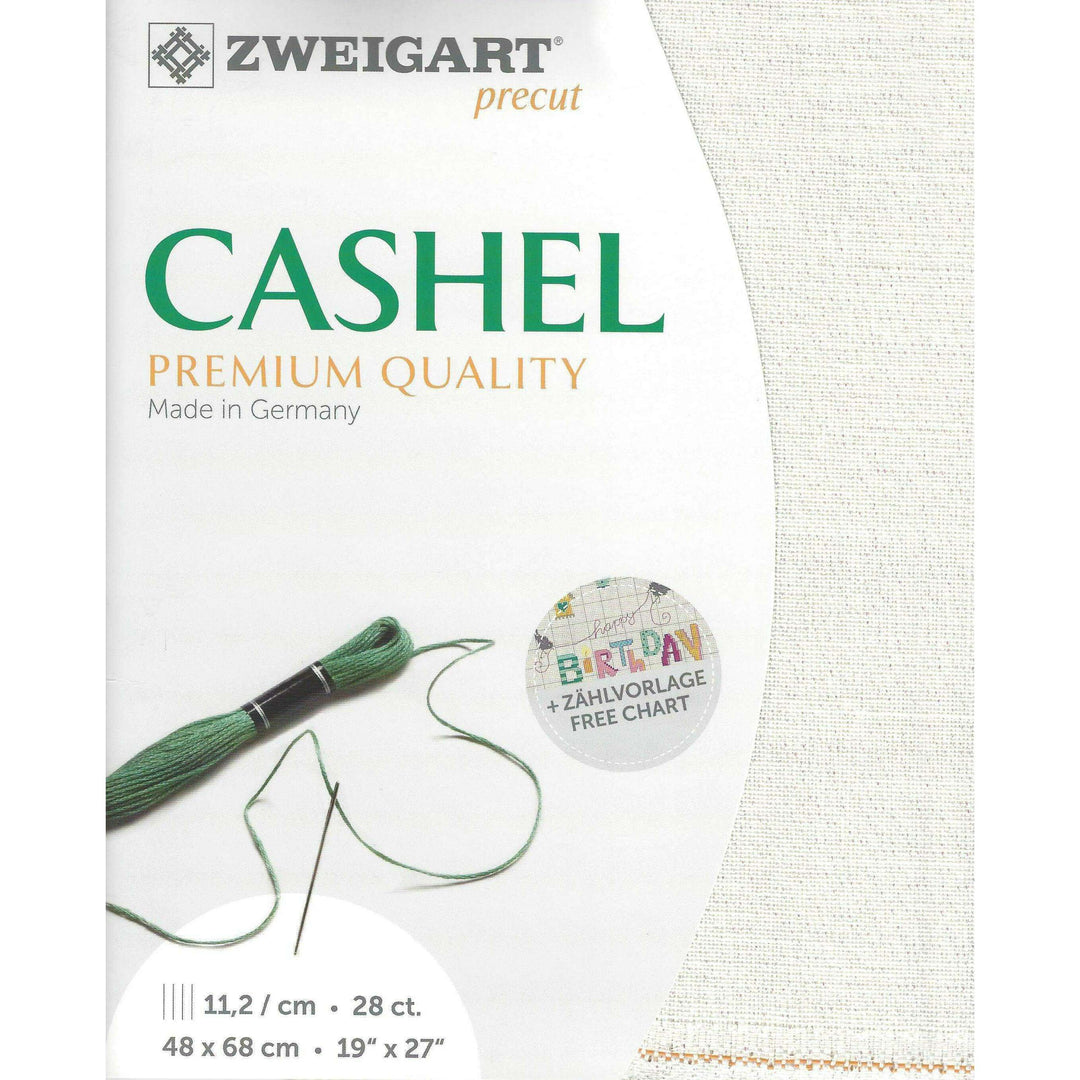 Precut Zweigart Cashel 28 count Opalescent White 3281/1111