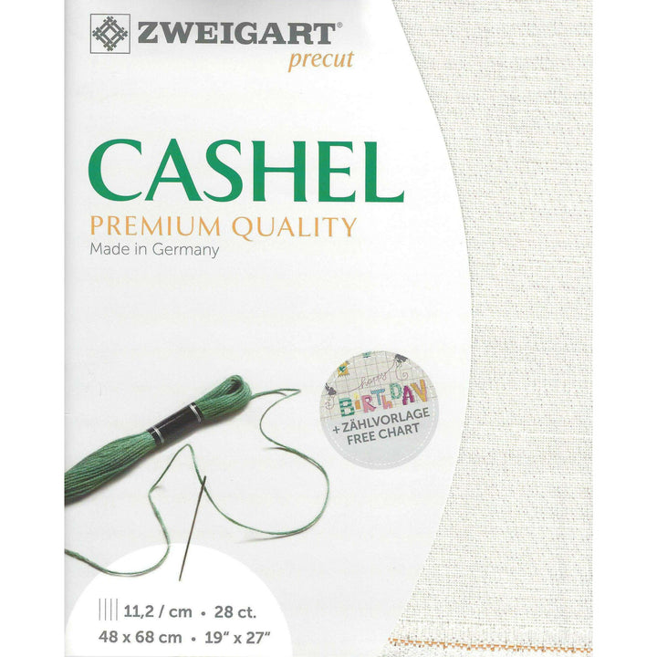 Precut Zweigart Cashel 28 count Opalescent White 3281/1111