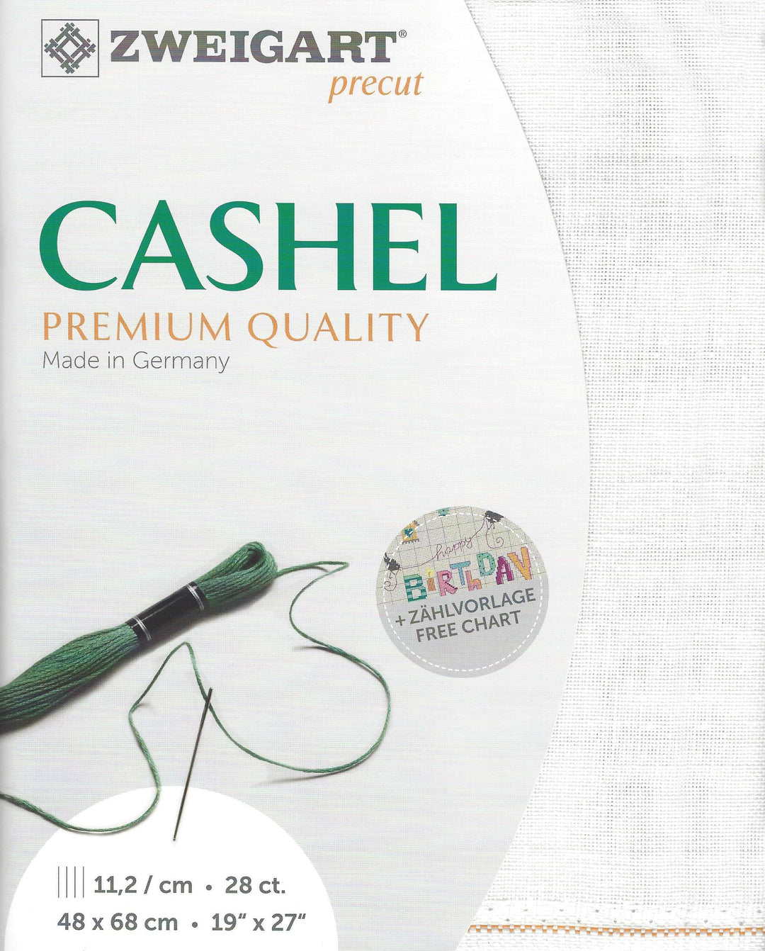 Precut  Zweigart Cashel 28 count White 3281/100