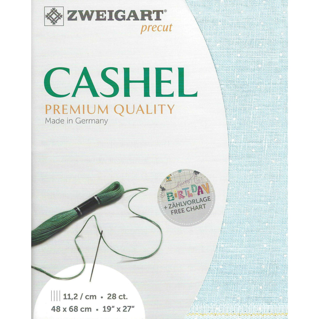 Precut Zweigart Cashel Mini Dots 28 count Blue with White Mini Dots 3281/5469