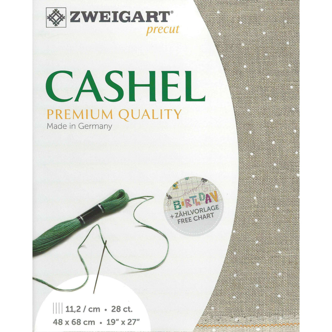Precut Zweigart Cashel Mini Dots 28 count Linen with White Mini Dots 3281/1399