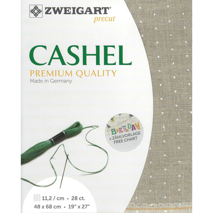 Precut Zweigart Cashel Mini Dots 28 count Linen with White Mini Dots 3281/1399