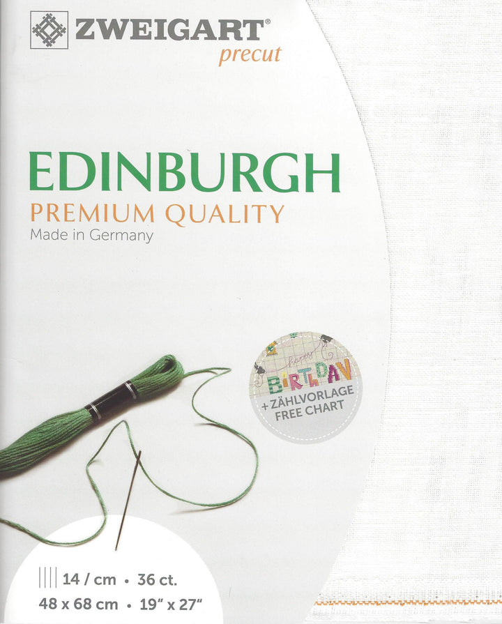 Precut Zweigart Edinburgh 36 count White 3217/100