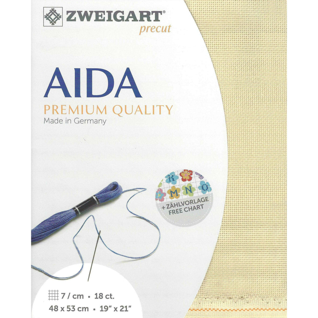 Precut Zweigart Fein-Aida 18 count Dark Ecru 3793/3740