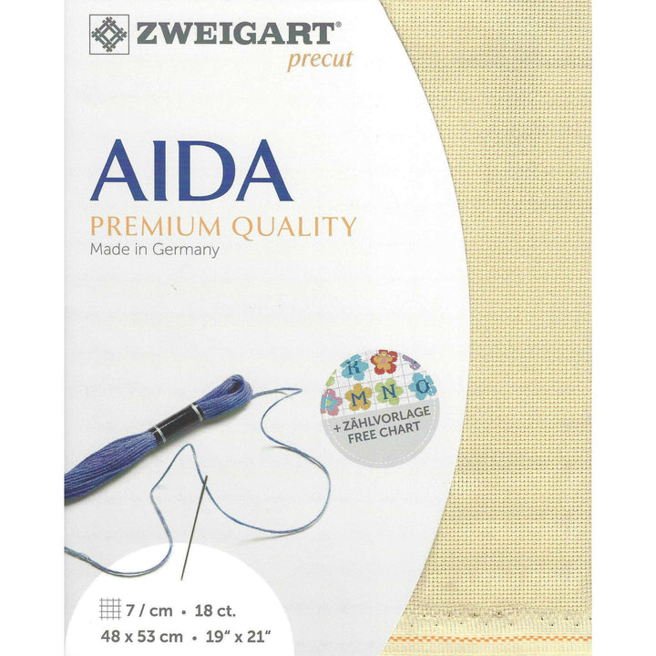 Precut Zweigart Fein-Aida 18 count Dark Ecru 3793/3740