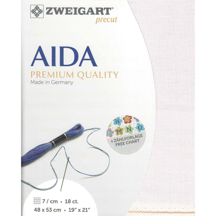 Precut Zweigart Fein-Aida 18 count Dusty Rose 3793/443