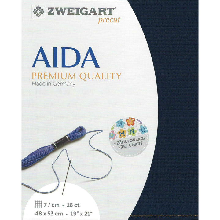Precut  Zweigart Fein-Aida 18 count Navy 3793/589