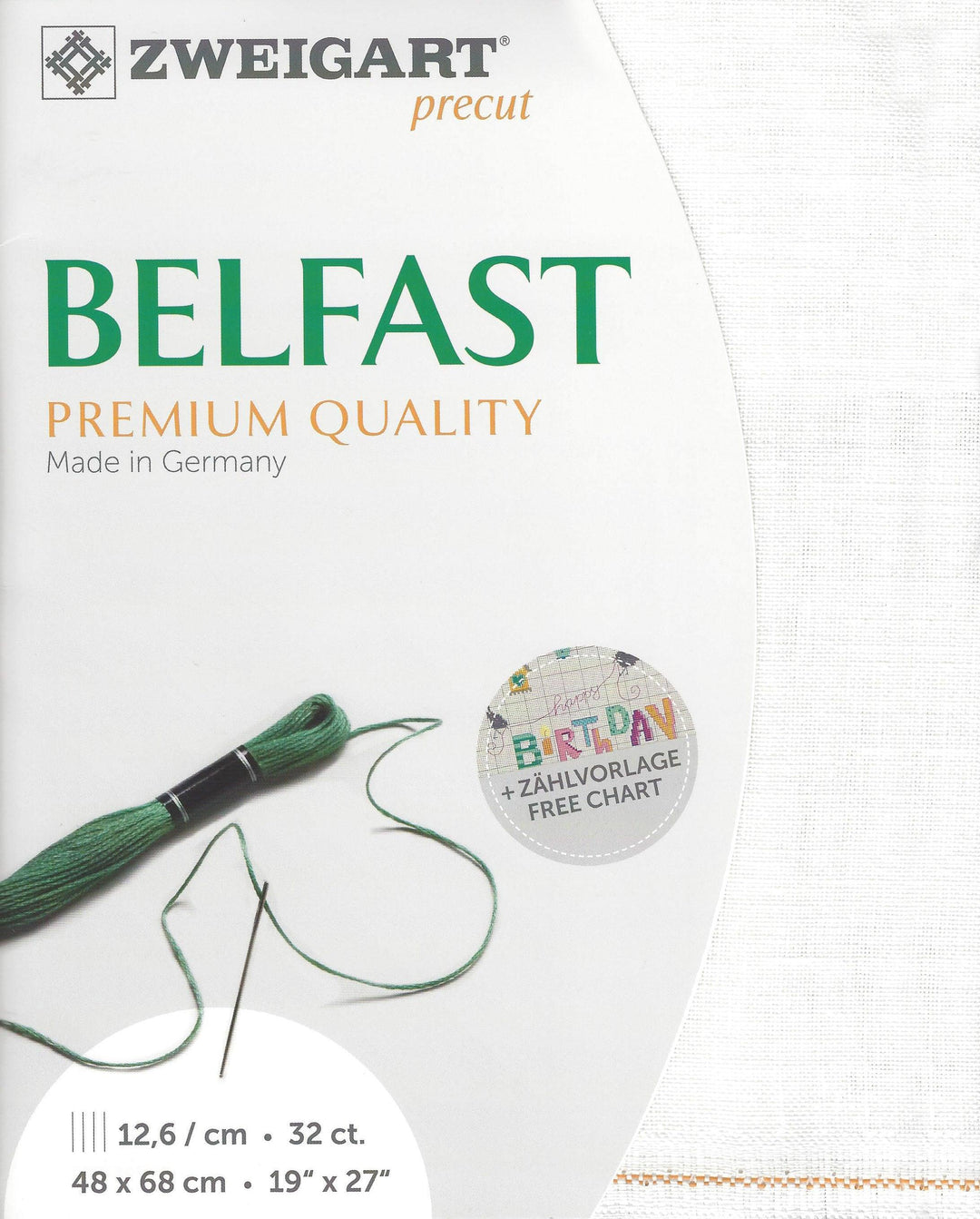 Precut Zweigart Fein-Aida 18 ct. 3793/101 Antique White