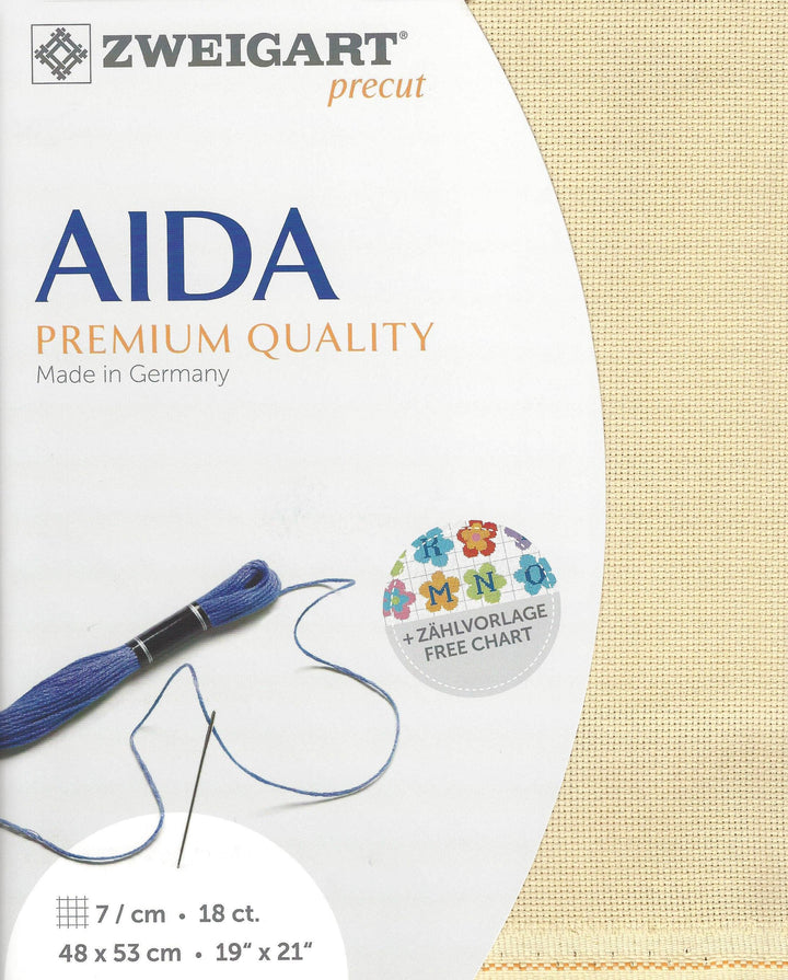 Precut Zweigart Fein-Aida 18 ct. 3793/13 Beige