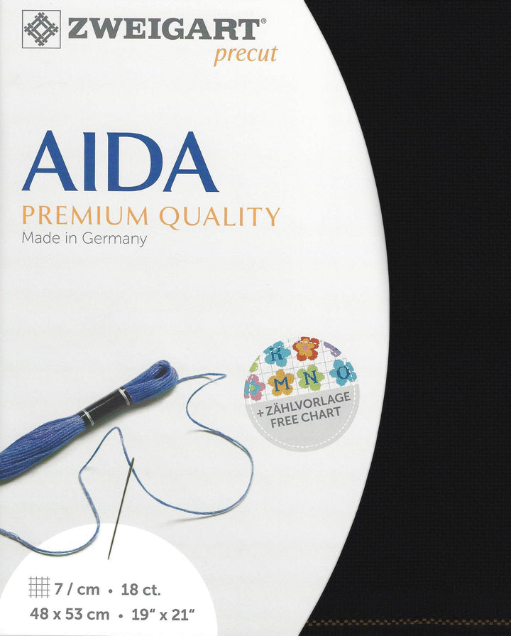 Precut Zweigart Fein-Aida 18 ct. 3793/720 Black