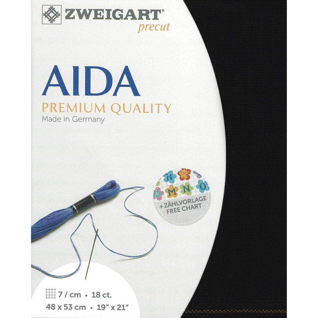 Precut Zweigart Fein-Aida 18 ct. 3793/720 Black