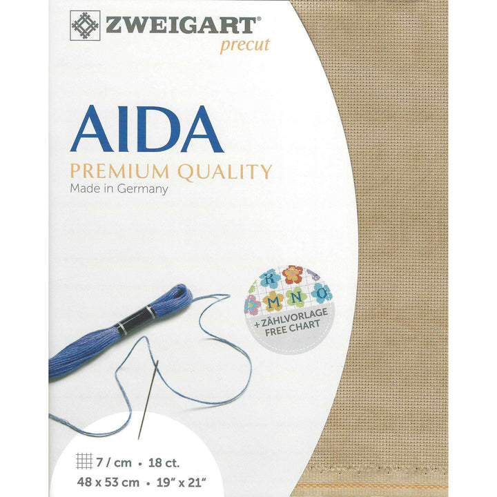 Precut  Zweigart Fein-Aida Vintage 18 count Vintage Country Mocha 3793/3009