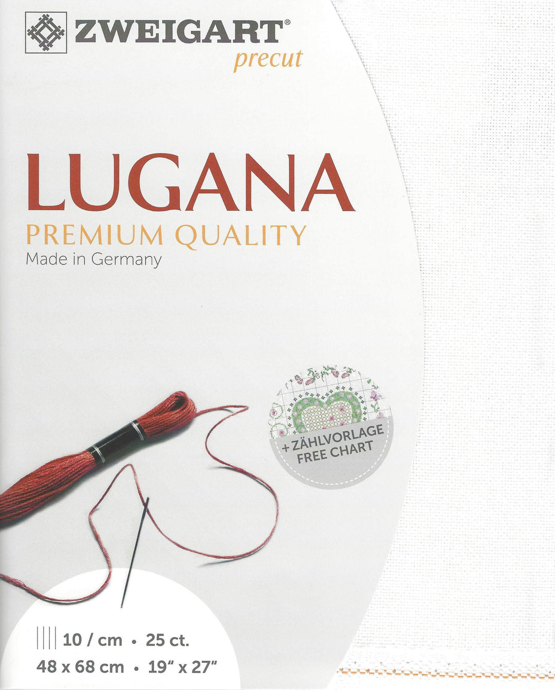Precut  Zweigart Lugana 25 count Antique White 3835/101