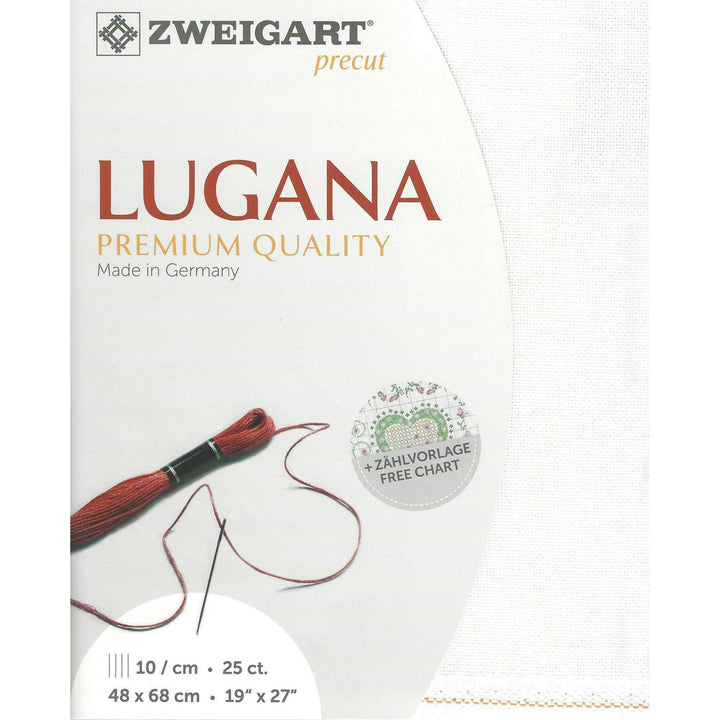 Precut  Zweigart Lugana 25 count Antique White 3835/101