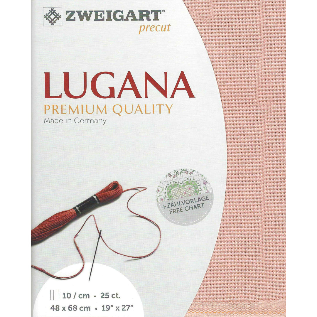 Precut Zweigart Lugana 25 count Ash Rose 3835/403