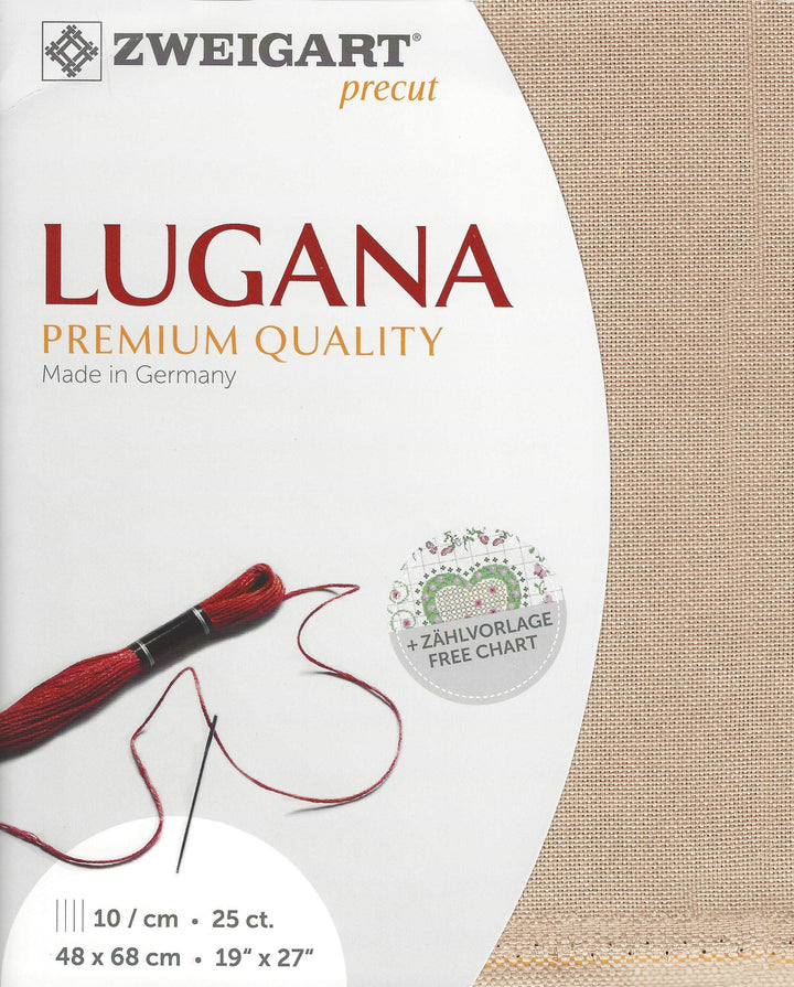 Precut  Zweigart Lugana 25 count Nougat 3835/3021