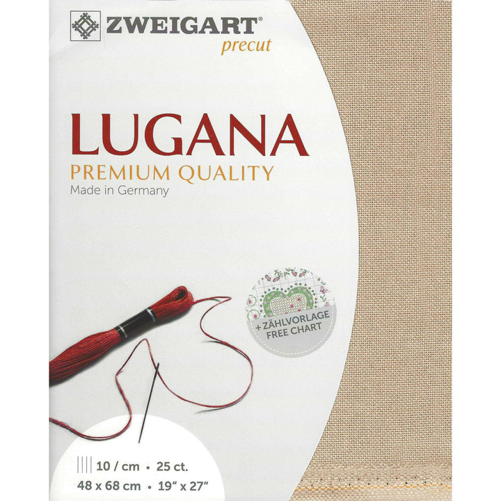 Precut  Zweigart Lugana 25 count Nougat 3835/3021