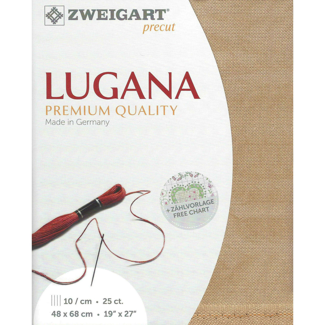 Precut  Zweigart Lugana Vintage 25 count Vintage Country Mocha 3835/3009