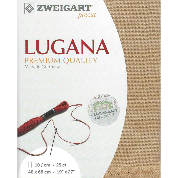Precut  Zweigart Lugana Vintage 25 count Vintage Country Mocha 3835/3009
