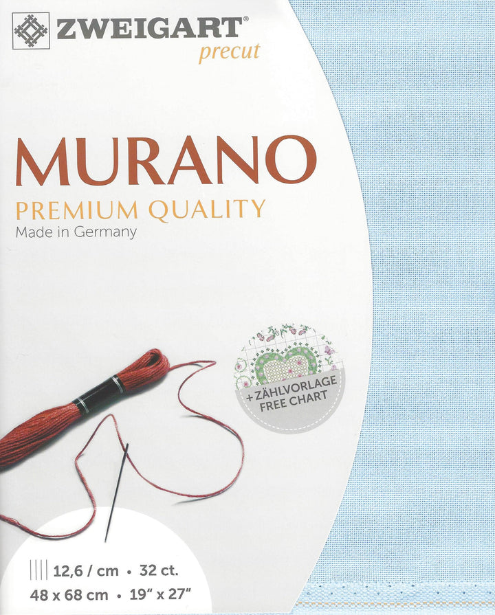 Precut Zweigart Murano 32 count Light Blue 3984/503
