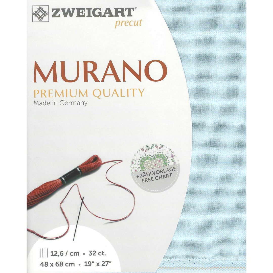 Precut Zweigart Murano 32 count Light Blue 3984/503