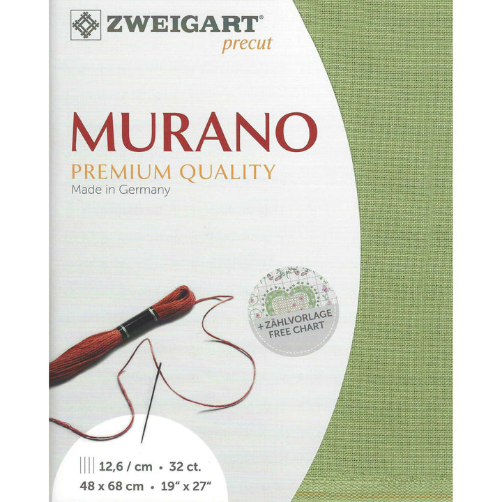 Precut  Zweigart Murano 32 count Olive 3984/6016