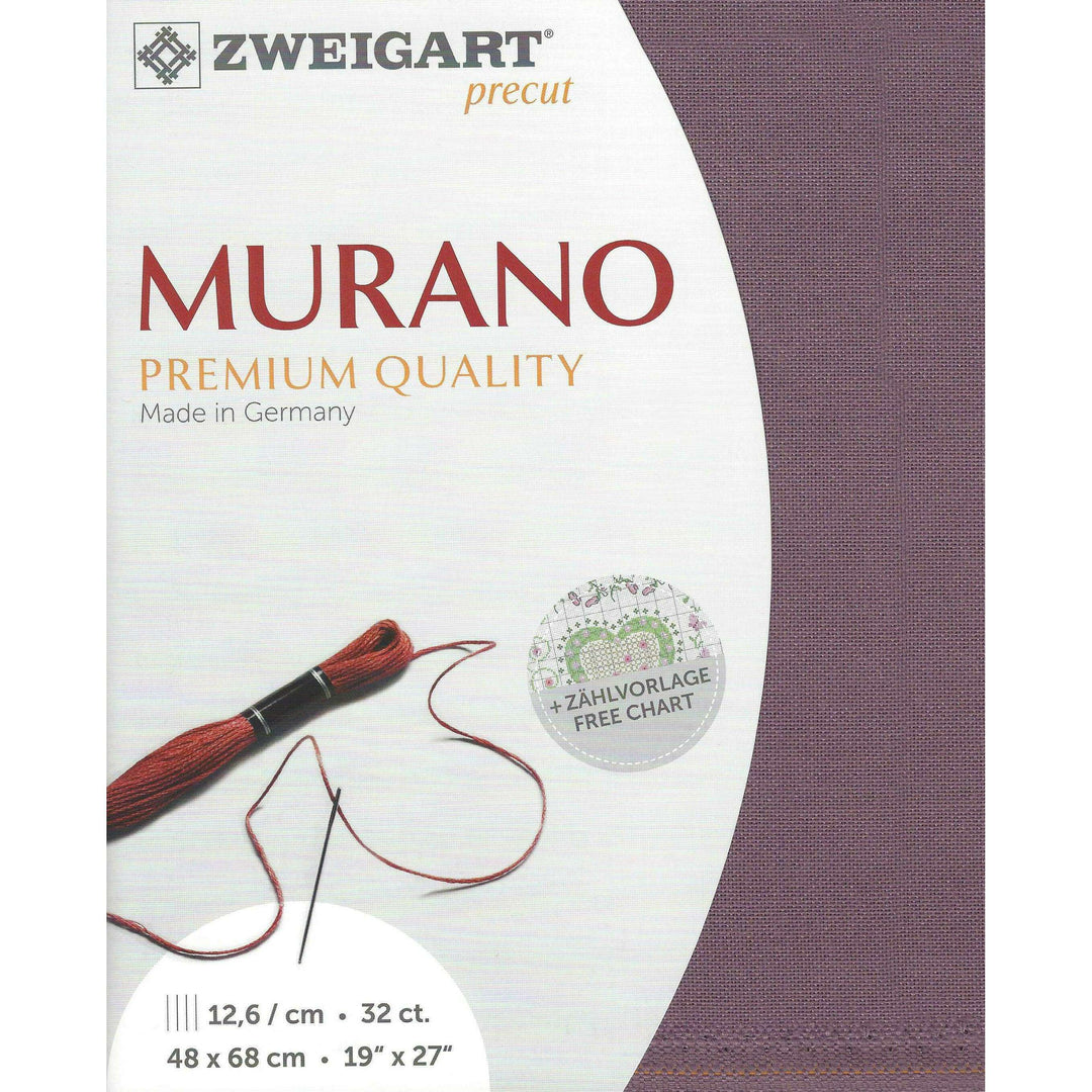 Precut Zweigart Murano 32 count Plum 3984/9033