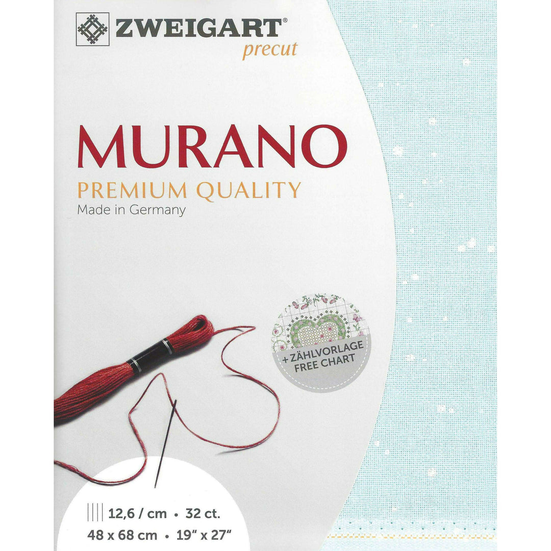 Precut Zweigart Murano Splash 32 count Blue White Splash 3984/5429