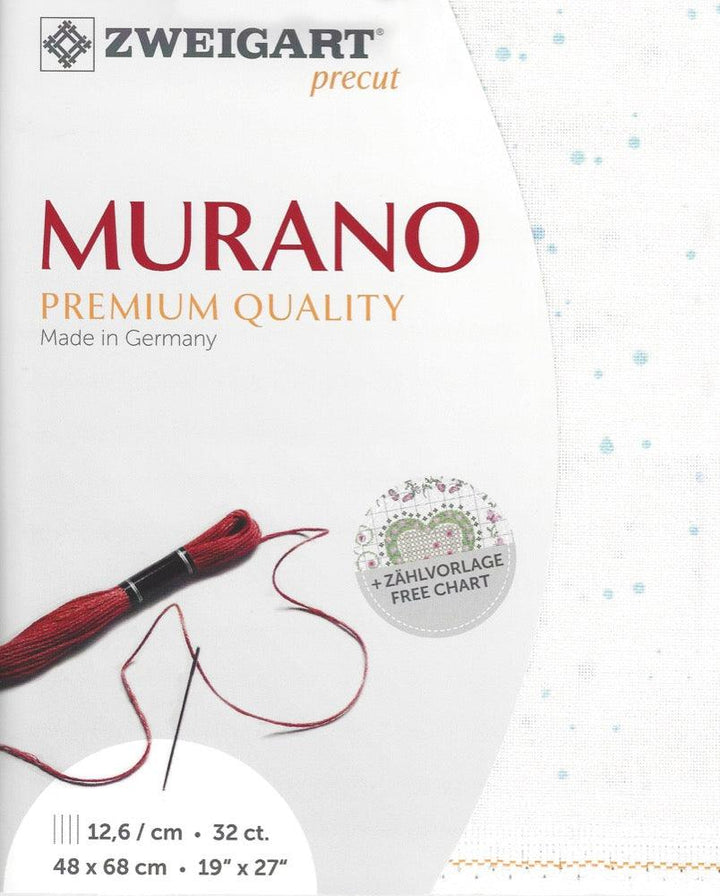 Precut Zweigart Murano Splash 3984/1299 Antique White Mint Splash