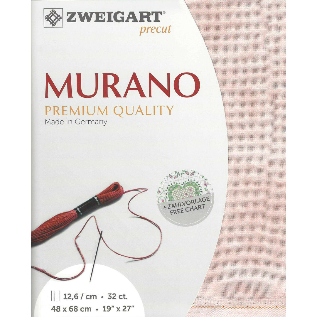 Precut Zweigart Murano Vintage 32 count Vintage Pink Marble 3984/4269