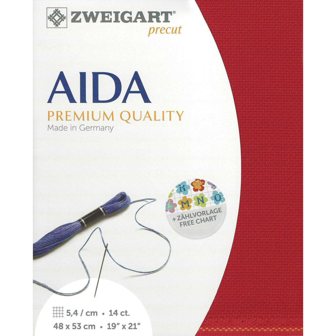 Precut  Zweigart Stern-Aida 14 count Christmas Red 3706/954