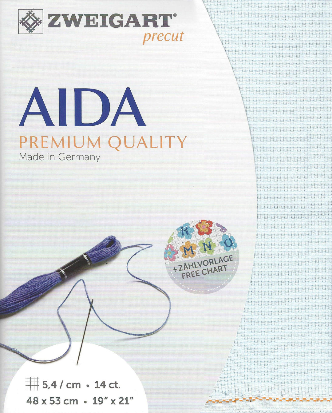 Precut  Zweigart Stern-Aida 14 count Ice Blue 3706/550