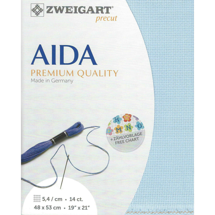 Precut  Zweigart Stern-Aida 14 count Light Blue 3706/503