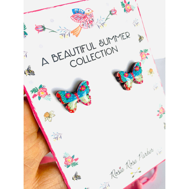 Pretty Butterfly Stud Earrings by Rosie Rose Parker
