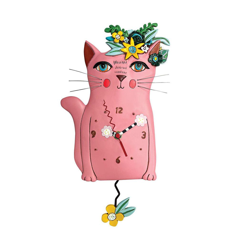 Pretty Pink Kitty Wall Clock by Allen Designs - Quirks!